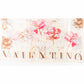 Bufanda floraciones y letras, 85 x 180 cms, blanco, 100% seda vegana