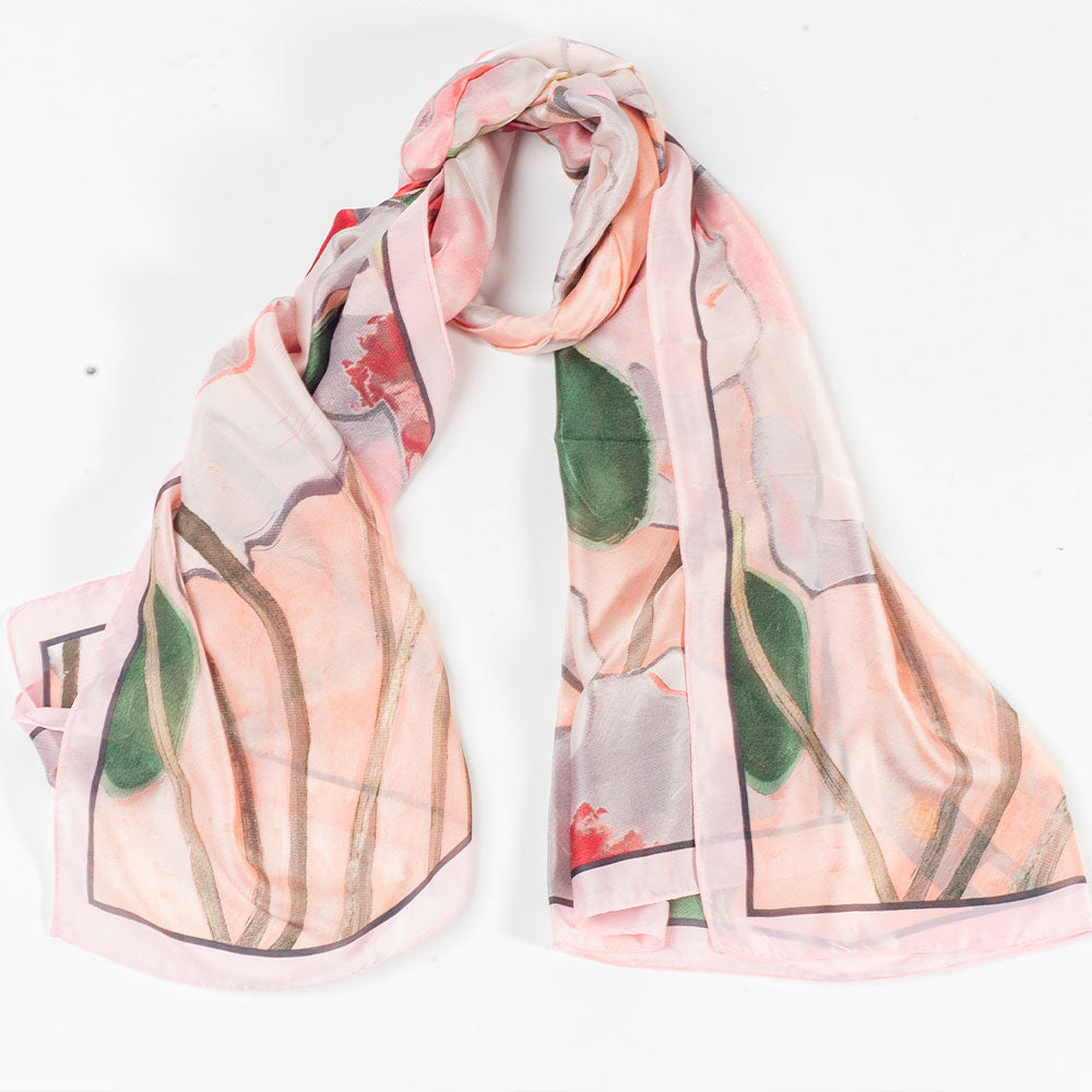 Bufanda jardín lúcido, 85 x 180 cms, 100% seda vegana 4 