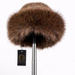 Gorro de invierno de piel sintética marrón – talla única