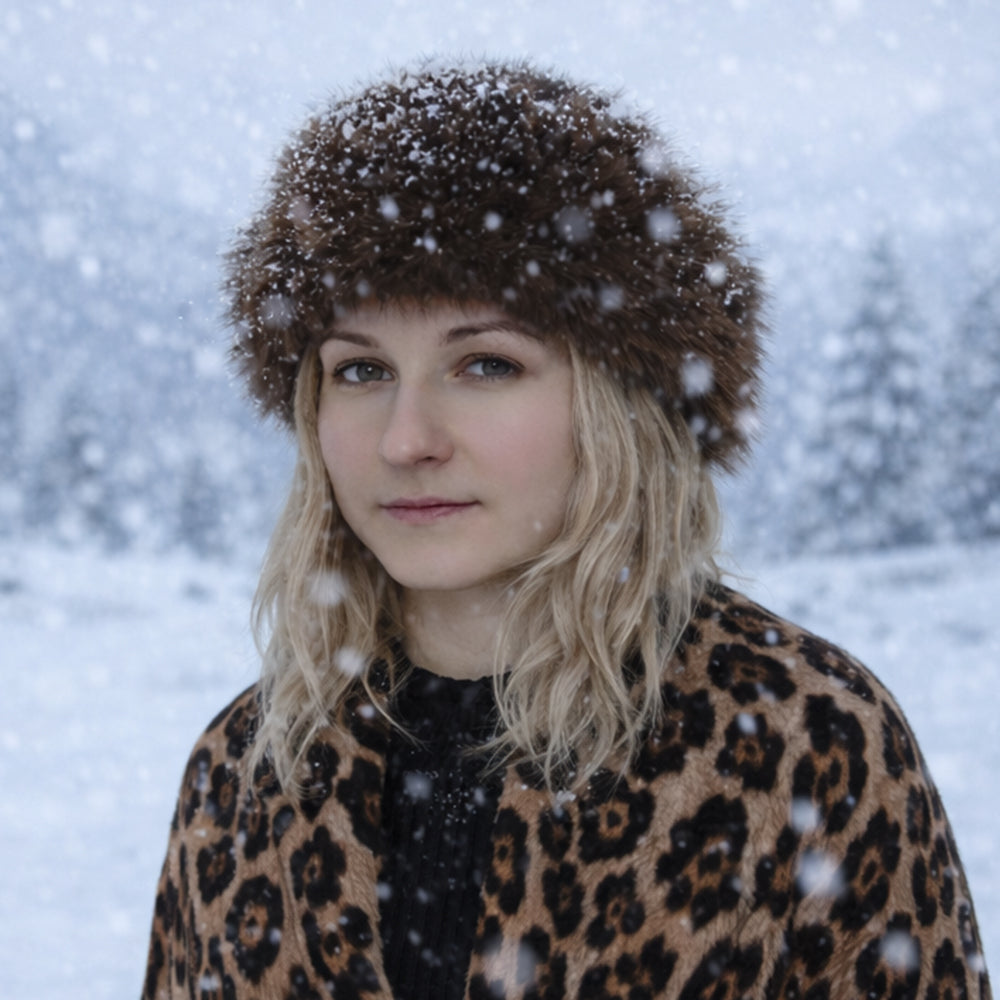 Gorro de invierno de piel sintética marrón – talla única 1 