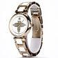 Reloj de Aleación Bañado en Oro con Cristal Emporia® Blanco