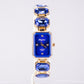 Reloj de Aleación Bañado en Oro con Cristal Emporia® Azul
