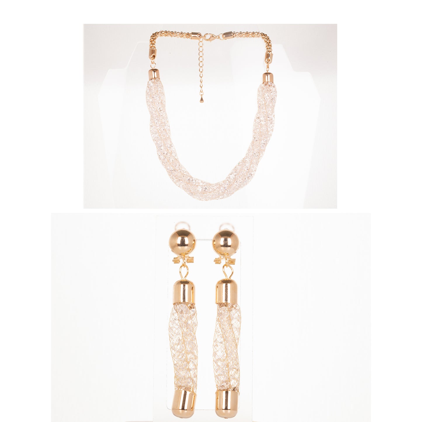 Conjunto de Aleación Bañado en Oro con Cristal Emporia® Multicolor