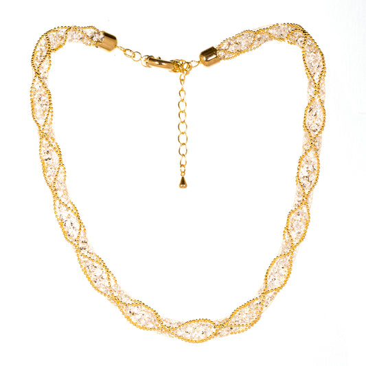 Conjunto de Aleación Bañado en Oro con Cristal Emporia® Blanco