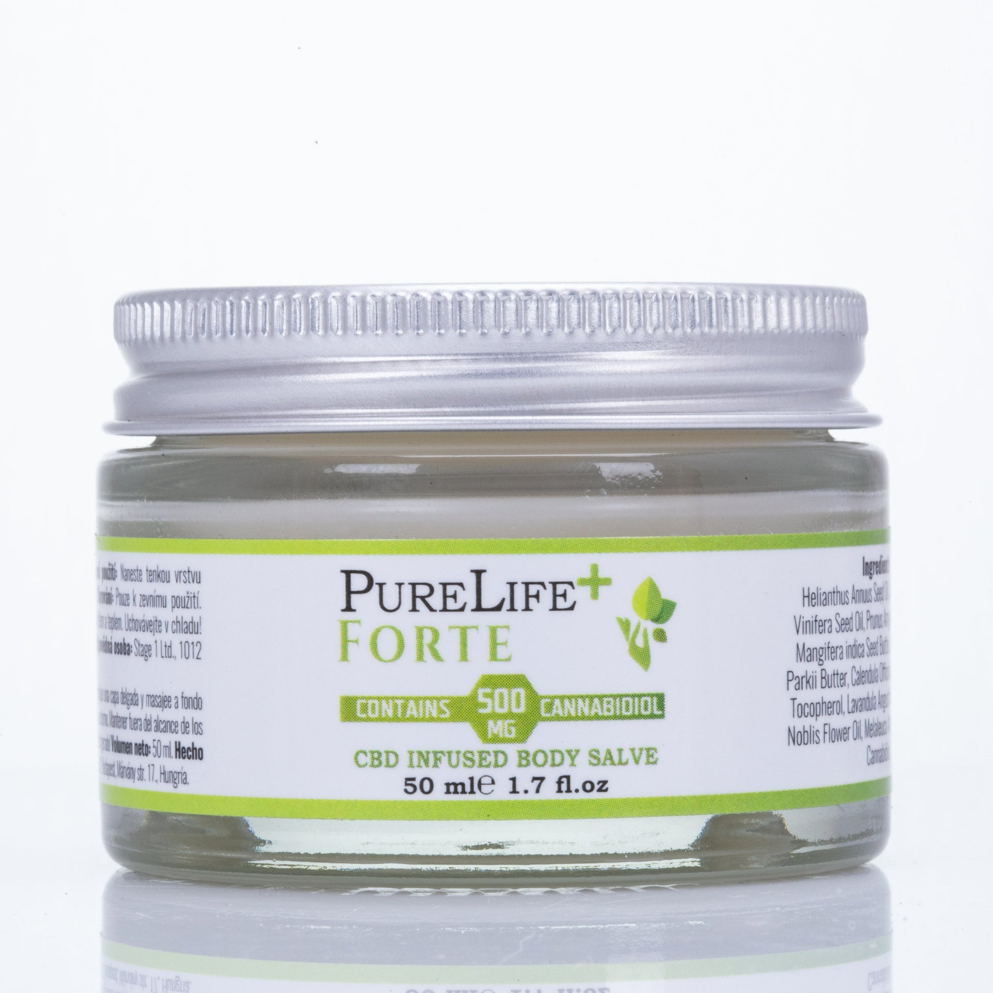 Pure Life + FORTE, bálsamo corporal con infusión de CBD, crema de 50 ml con 500 mg de CBD y otros ingredientes calmantes para la piel irritada 1 