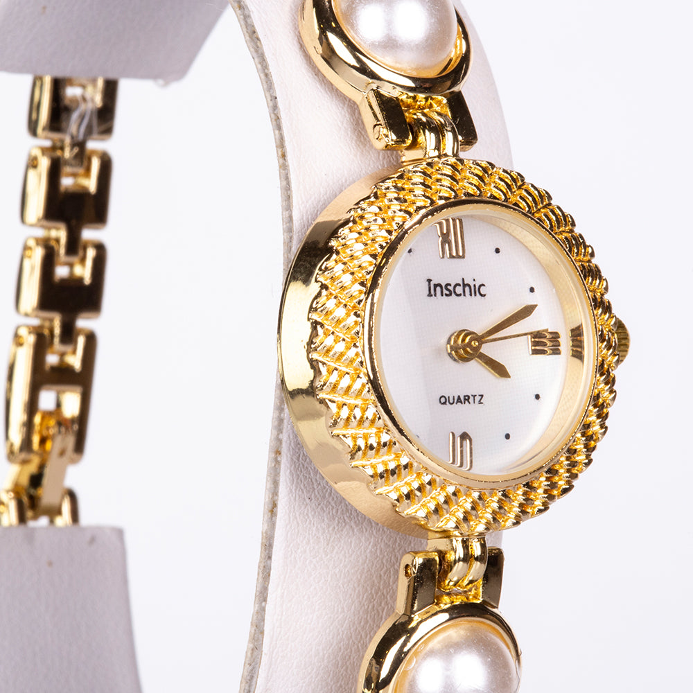 Reloj de Aleación Bañado en Oro con Cristal Emporia® Blanco ( Collar +Pendientes +Pulsera ) 5 