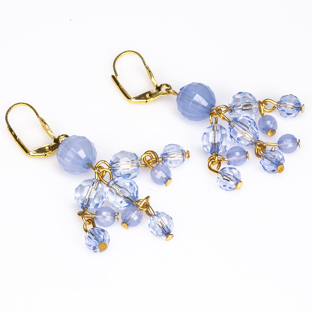Pendientes de Aleación Bañado en Oro con Cristal Emporia® Azul 1 