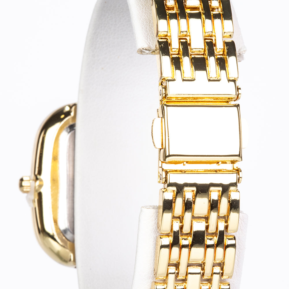 Reloj de Aleación Bañado en Oro con Rubí y Cristal Emporia® Blanco ( Pulsera )