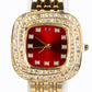 Reloj de Aleación Bañado en Oro con Rubí y Cristal Emporia® Blanco ( Pulsera )