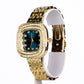 Reloj de Aleación Bañado en Oro con Zafiro y Cristal Emporia® Blanco ( Pulsera )