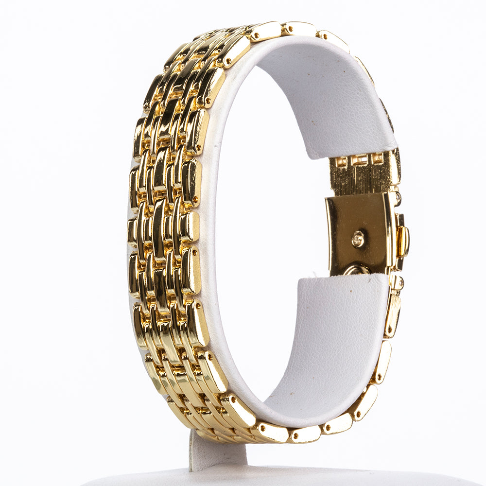 Reloj de Aleación Bañado en Oro con Zafiro y Cristal Emporia® Blanco ( Pulsera ) 7 