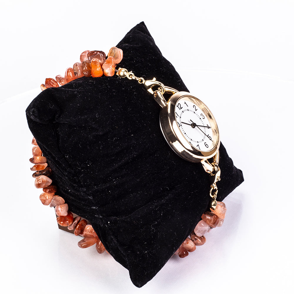 Reloj de Aleación Bañado en Oro con Turquesa y Amatista ( Pulsera ) 4 