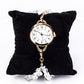 Reloj de Aleación Bañado en Oro con Turquesa y Amatista ( Pulsera )