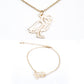 Conjunto de Aleación Bañado en Oro ( Collar +Pulsera )