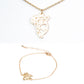 Conjunto de Aleación Bañado en Oro ( Collar +Pulsera )