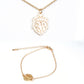 Conjunto de Aleación Bañado en Oro ( Collar +Pulsera )
