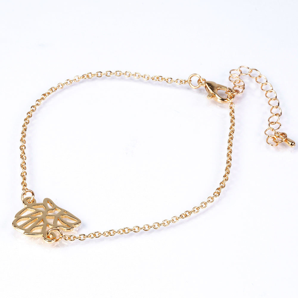 Conjunto de Aleación Bañado en Oro ( Collar +Pulsera )