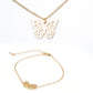 Conjunto de Aleación Bañado en Oro ( Collar +Pulsera )