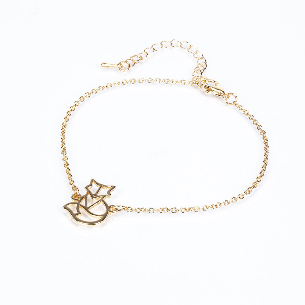 Conjunto de Aleación Bañado en Oro ( Collar +Pulsera ) 3 