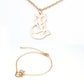 Conjunto de Aleación Bañado en Oro ( Collar +Pulsera )