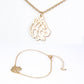 Conjunto de Aleación Bañado en Oro ( Collar +Pulsera )