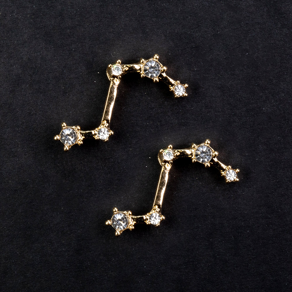 Aries Pendientes de Aleación Bañado en Oro con Cristal Emporia® Blanco