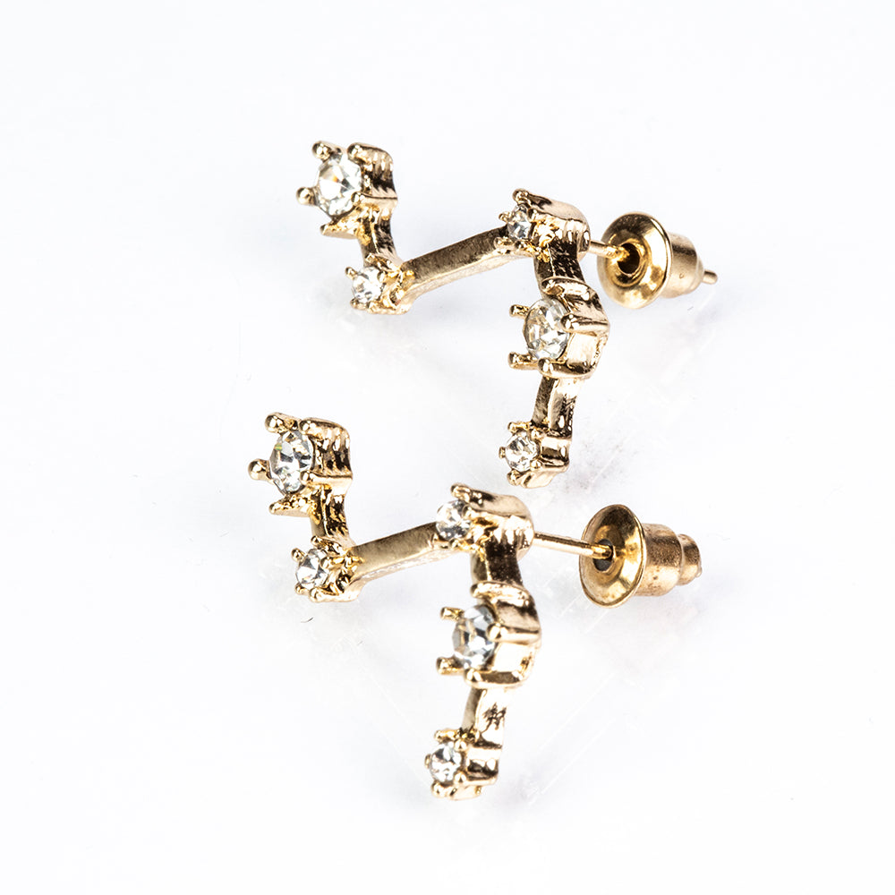 Aries Pendientes de Aleación Bañado en Oro con Cristal Emporia® Blanco 5 