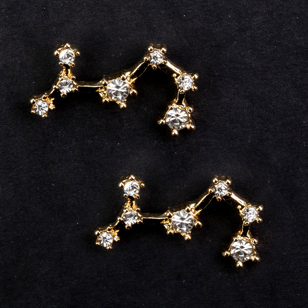 Escorpio Pendientes de Aleación Bañado en Oro con Cristal Emporia® Blanco