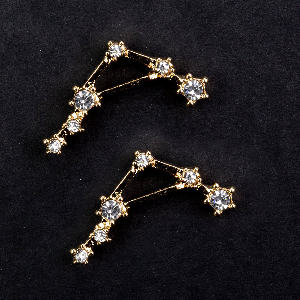 Libra Pendientes de Aleación Bañado en Oro con Cristal Emporia® Blanco