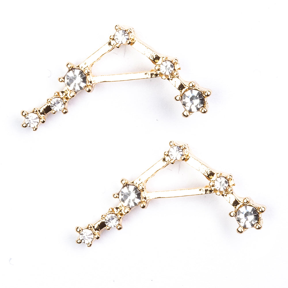 Libra Pendientes de Aleación Bañado en Oro con Cristal Emporia® Blanco 3 