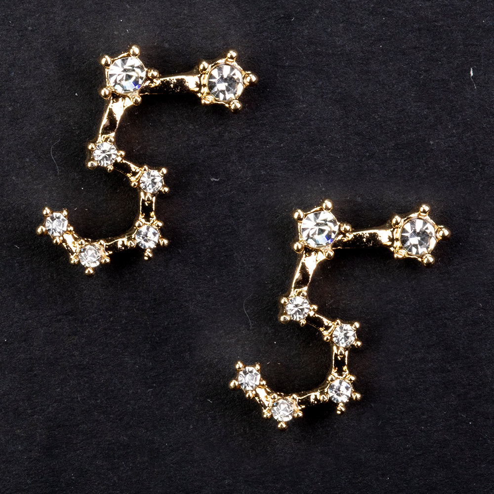 Leo Pendientes de Aleación Bañado en Oro con Cristal Emporia® Blanco 2 