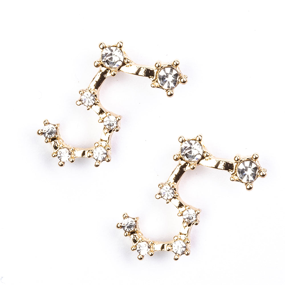 Leo Pendientes de Aleación Bañado en Oro con Cristal Emporia® Blanco 3 