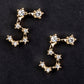 Leo Pendientes de Aleación Bañado en Oro con Cristal Emporia® Blanco