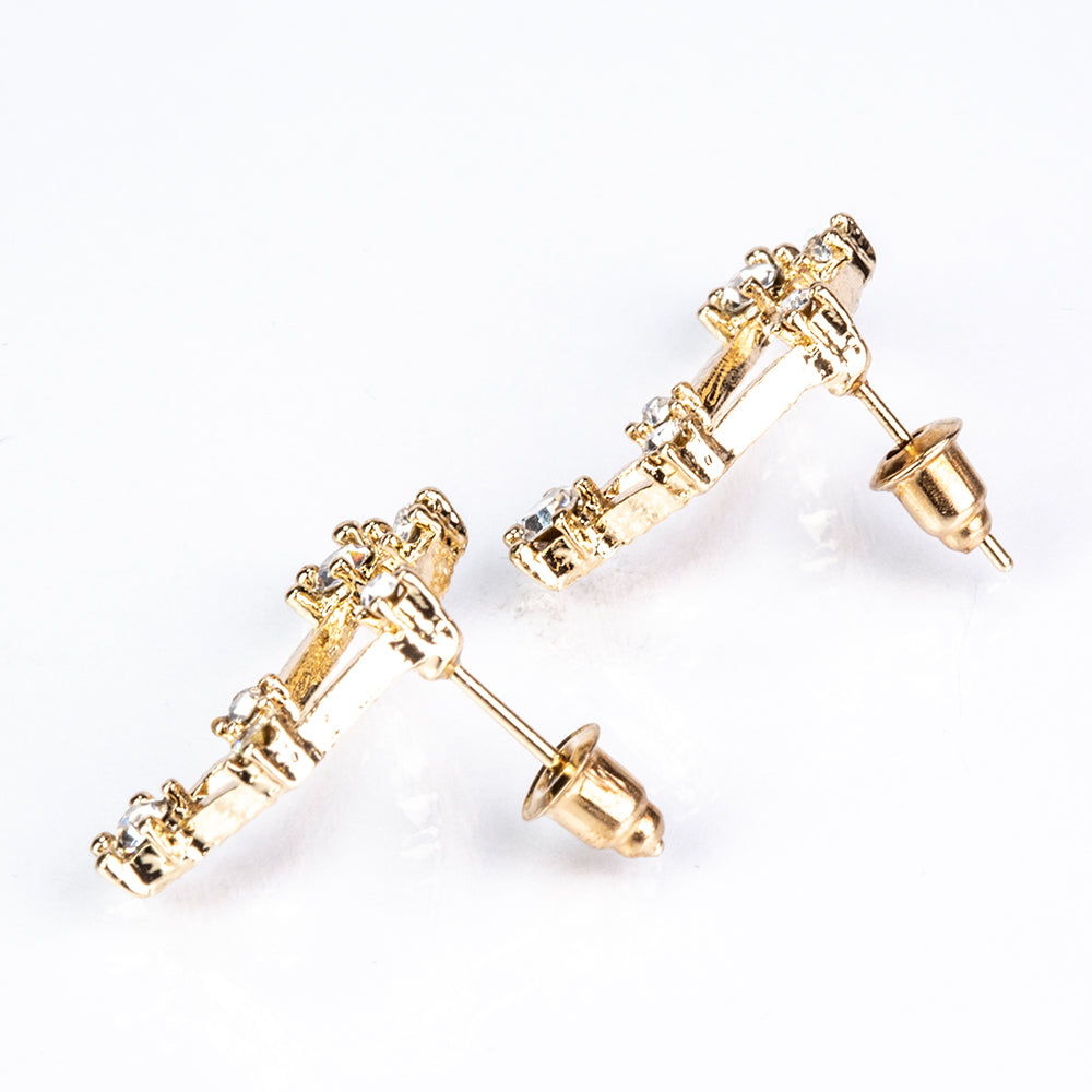 Capricornio Pendientes de Aleación Bañado en Oro con Cristal Emporia® Blanco 5 