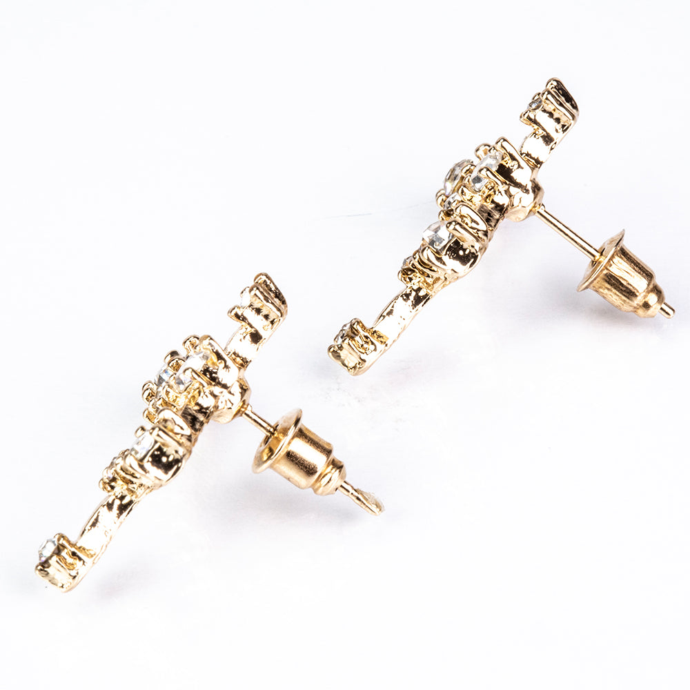 Virgo Pendientes de Aleación Bañado en Oro con Cristal Emporia® Blanco
