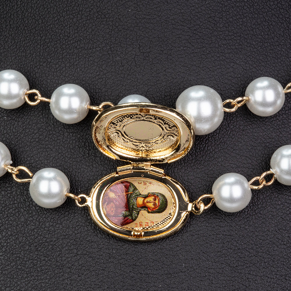 Collar de Aleación Bañado en Oro con Perla de cristal 3 