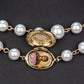 Collar de Aleación Bañado en Oro con Perla de cristal