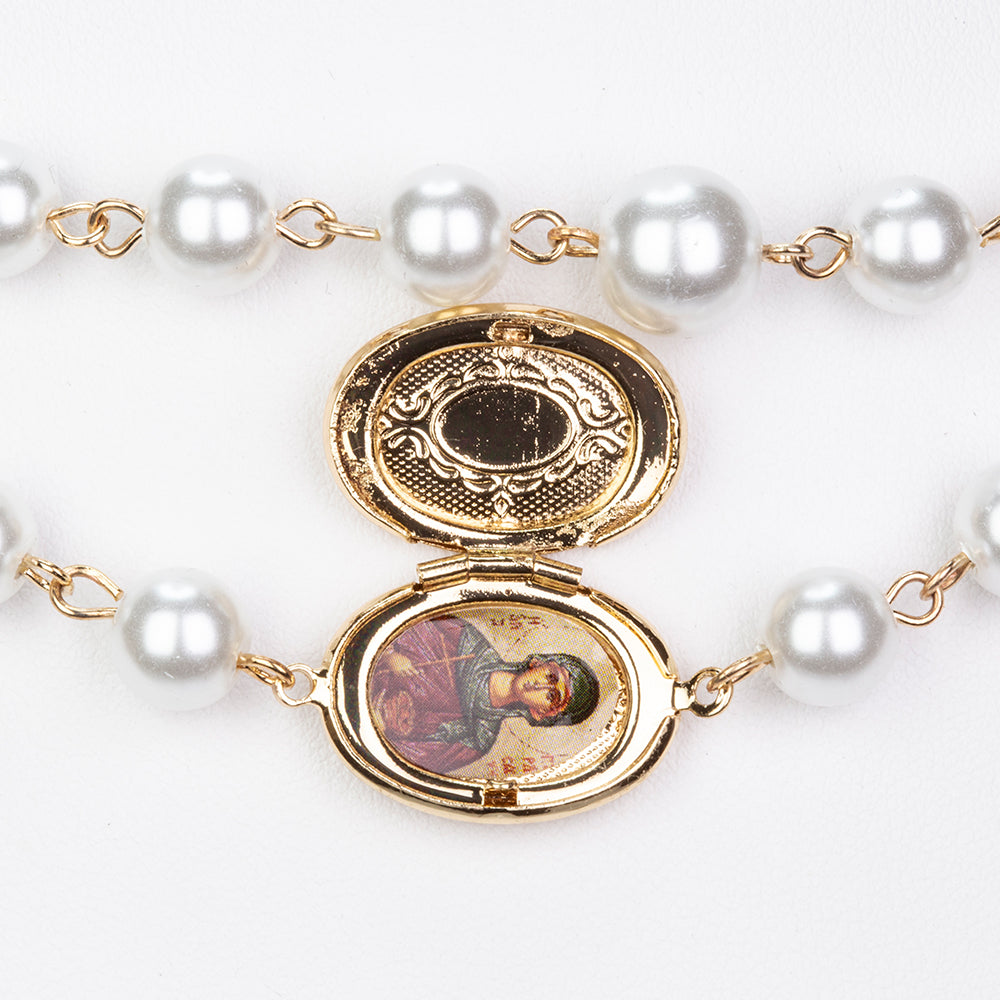 Collar de Aleación Bañado en Oro con Perla de cristal