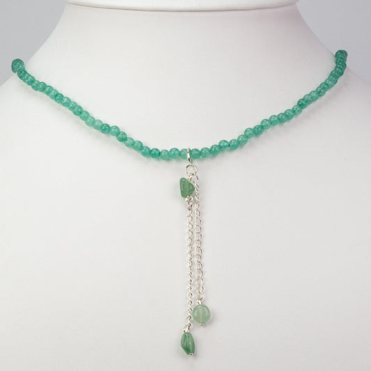 Collar de Plata con Anenturina Verde