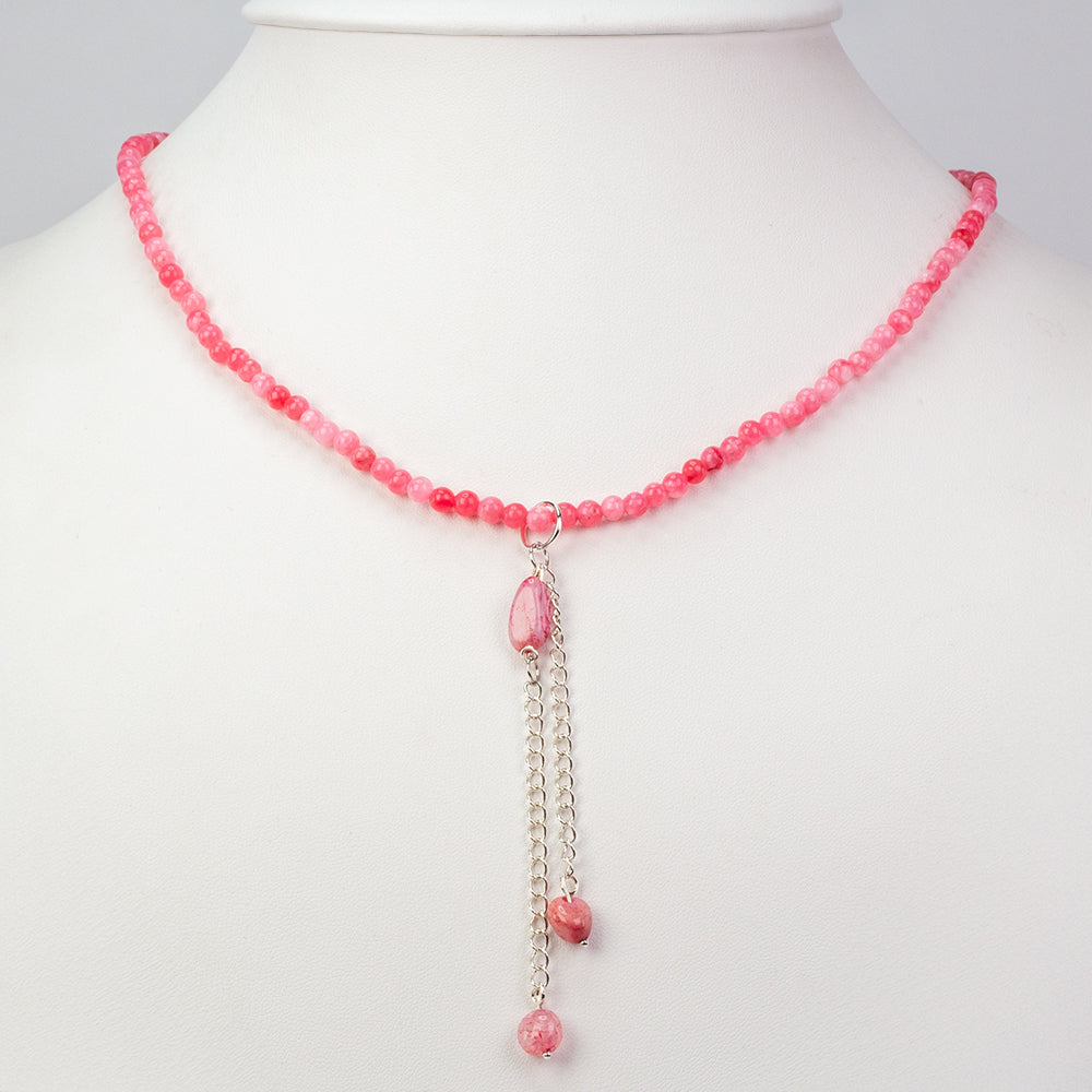 Collar de Plata con Jade Rosa
