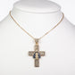 Cruz Collar de Aleación Bañado en Oro con Cristal Emporia® Azul y Cristal Emporia® Blanco