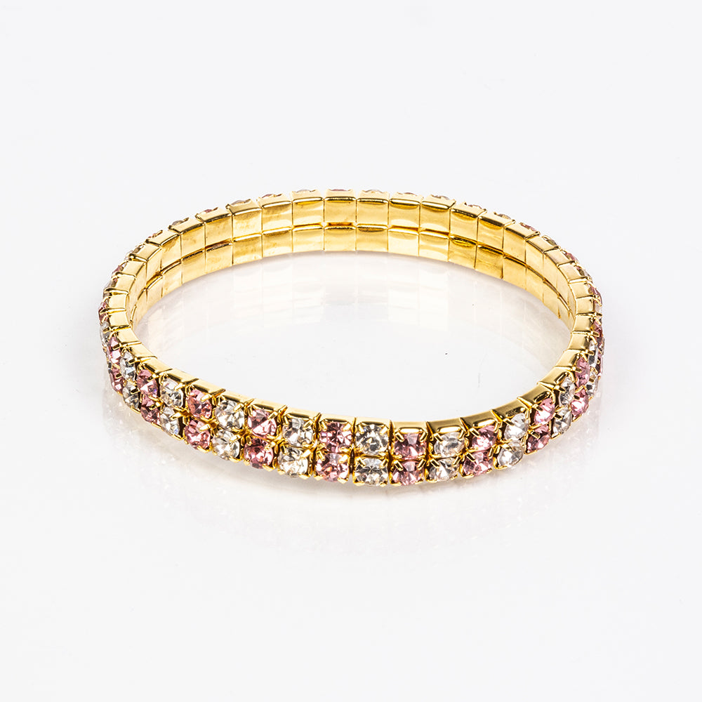 Cruz Conjunto de Aleación Bañado en Oro con Cristal Emporia® Rosa y Cristal Emporia® Blanco ( Collar +Pulsera +Anillo +Colgante ) 2 