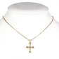 Cruz Collar de Aleación Bañado en Oro con Rubí de Birmania y Esmeralda de Brasil ( Collar +Colgante )