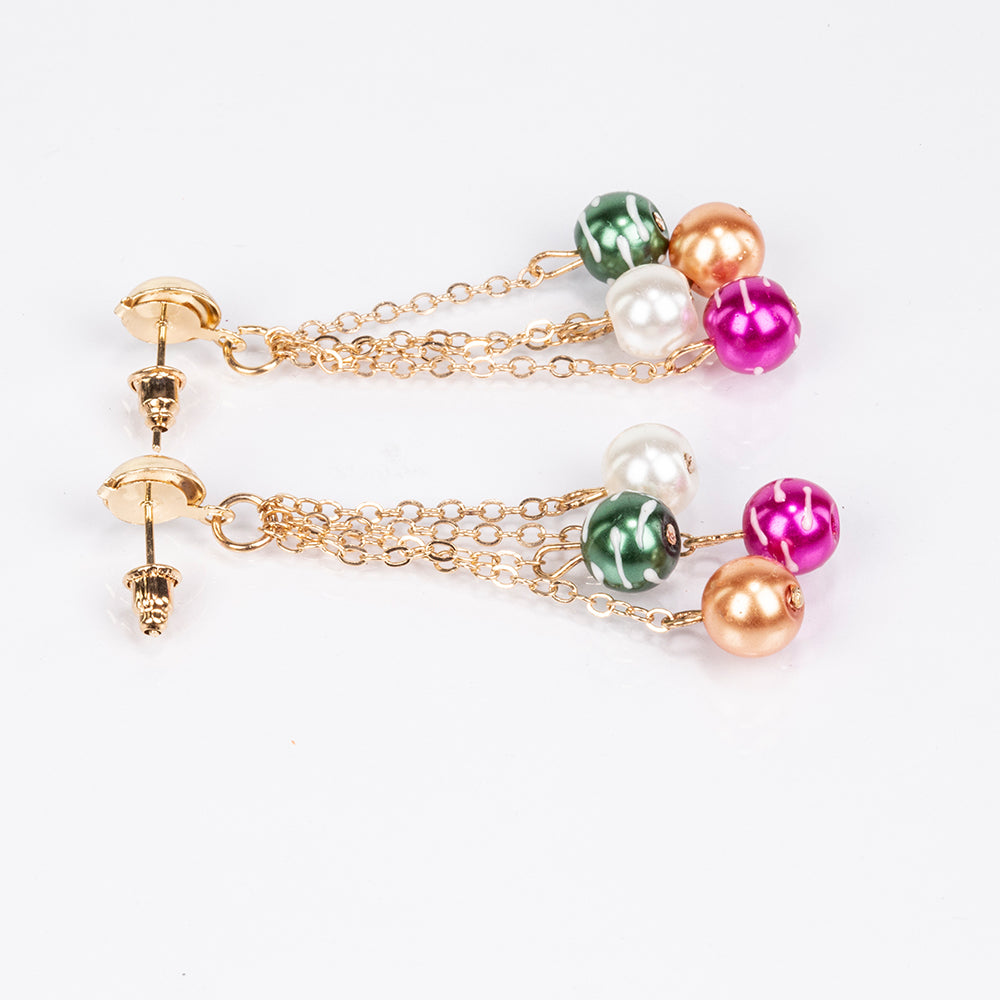 Conjunto de Aleación Bañado en Oro ( Collar +Pendientes +Pulsera )