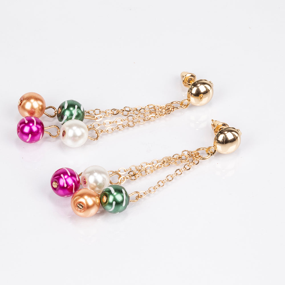 Conjunto de Aleación Bañado en Oro ( Collar +Pendientes +Pulsera )