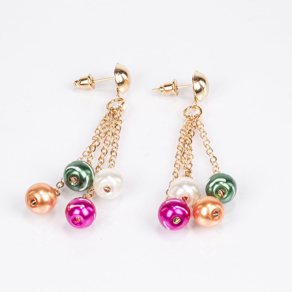 Conjunto de Aleación Bañado en Oro ( Collar +Pendientes +Pulsera )