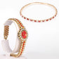 Reloj de Aleación Bañado en Oro con Cristal Emporia® Rojo ( Pulsera )