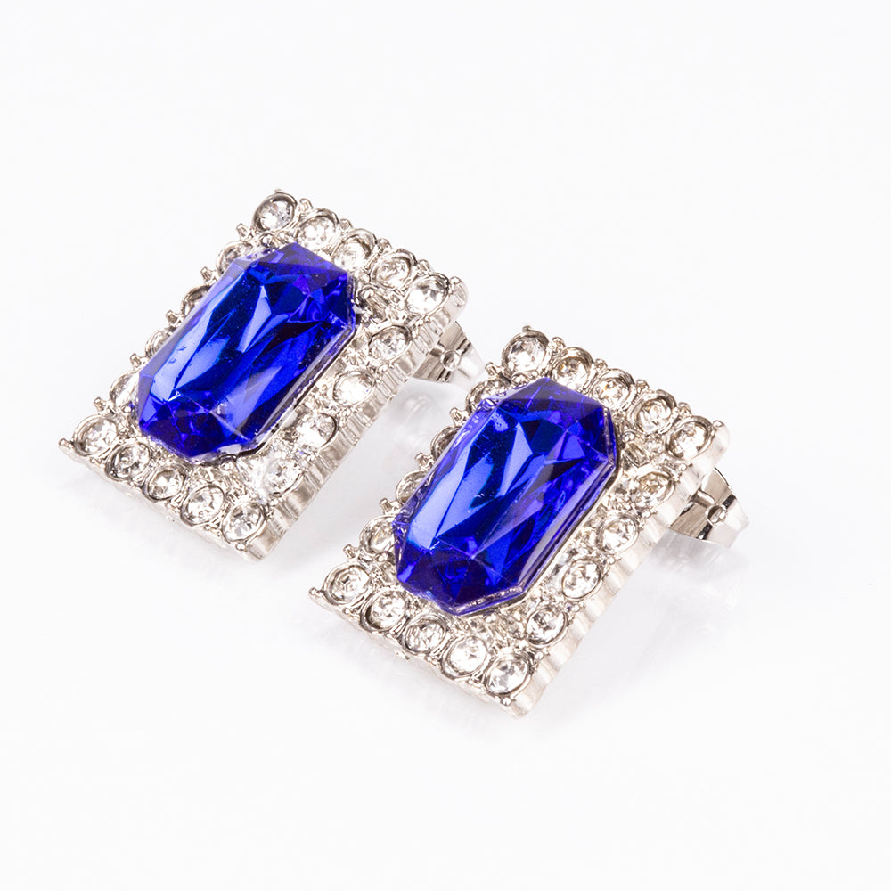 Reloj de Aleación Bañado en Oro con Cristal Emporia® Azul y Cristal Emporia® Blanco ( Collar +Pendientes +Colgante ) 12 