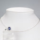 Conjunto de Aleación Bañado en Oro con Cristal Emporia® Azul y Cristal Emporia® Blanco ( Collar +Anillo )