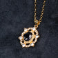 Collar de Aleación Bañado en Oro con Zafiro y Cristal Emporia® Blanco ( Collar +Colgante )